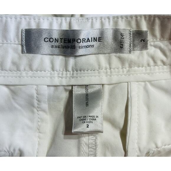 Contemporaine Exclusivite Women’s White Bermuda Shorts Size 2 - Picture 5 of 10